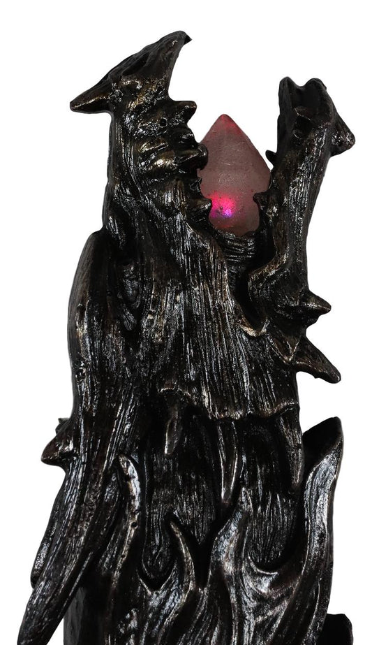 Ebros Alchemy Magic Dungeon Dragon Head Scepter LED Torch W/ Left Claw Wall Decor - Ebros Gift