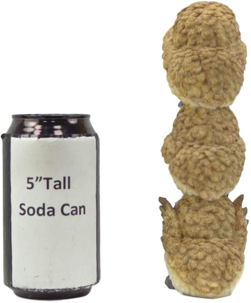 Ebros Stacked See Hear Speak No Evil Wise Acrobatic Fat Owls Figurine (Brown)