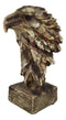 Faux Wood Carving Resin Rustic Wildlife American Bald Eagle Head Bust Figurine