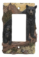 Rustic Western Bear And Cubs Single Gang Rocker Switch Plate Cover Set Of 2