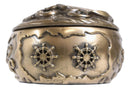 Nautical Kraken Octopus With Ship Anchor Decorative Jewelry Box Figurine 4"Diam