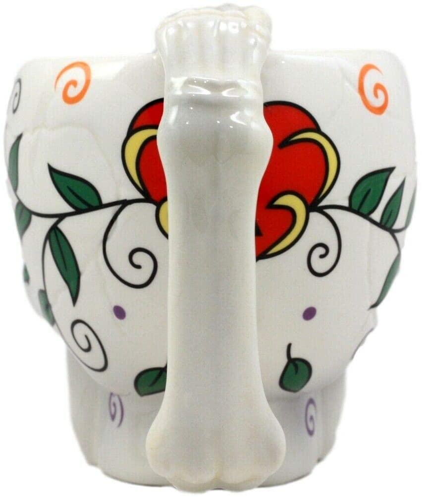 Ebros Tribal Day of The Dead Love Lock Sugar Skull Drink Coffee Mug Cup Ceramic