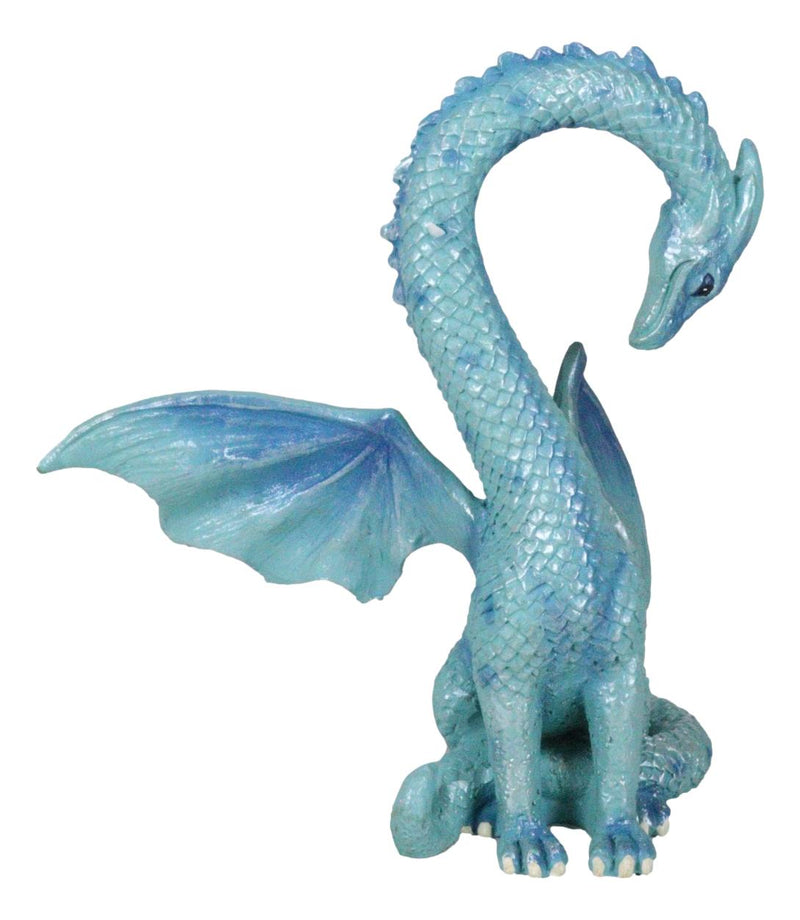 Ebros Valentines Cupid Love Dragon Couple Set of Two Blue and Pink Dragon Statue