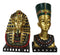 Ebros Golden Mask of Egypt Pharaoh King TUT and Queen Nefertiti Statue Set of 2