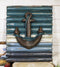 Rustic Beach Nautical Marine Ship Anchor With Ropes Wood Panel Wall Decor Plaque