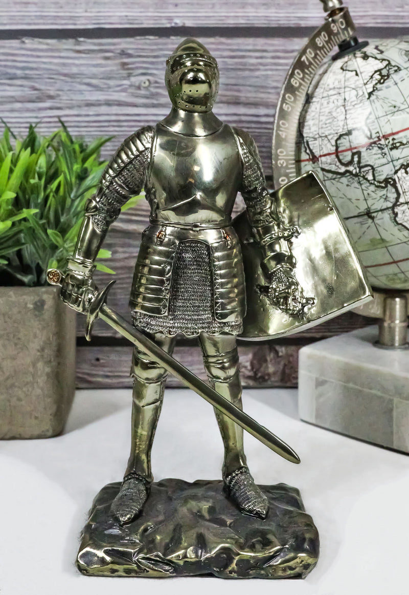 Ebros Holy Roman Empire Crusader Knight with Sword and Shield 7" Tall Figurine