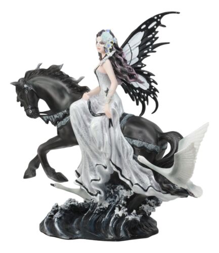 Nene Thomas Lamentation of Swans Masquerade Fairy Riding On Black Horse Statue
