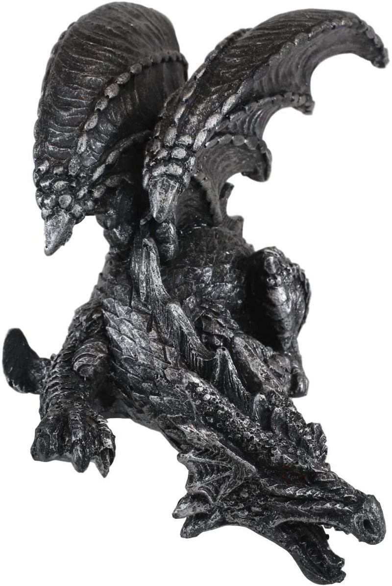 Ebros Silent Assasin Gothic Crouching Dragon With Open Wings Shelf Sitter Statue