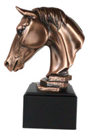 Western Wildlife Handsome Horse Stallion Head Bust Figurine With Trophy Base