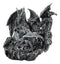 Mother Dragon With Baby Wyrmlings Guarding LED Crystal Egg Night Light Figurine