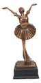 Graceful Attitude Little Ballerina Ballet Dancer Bronze Electroplated Statue