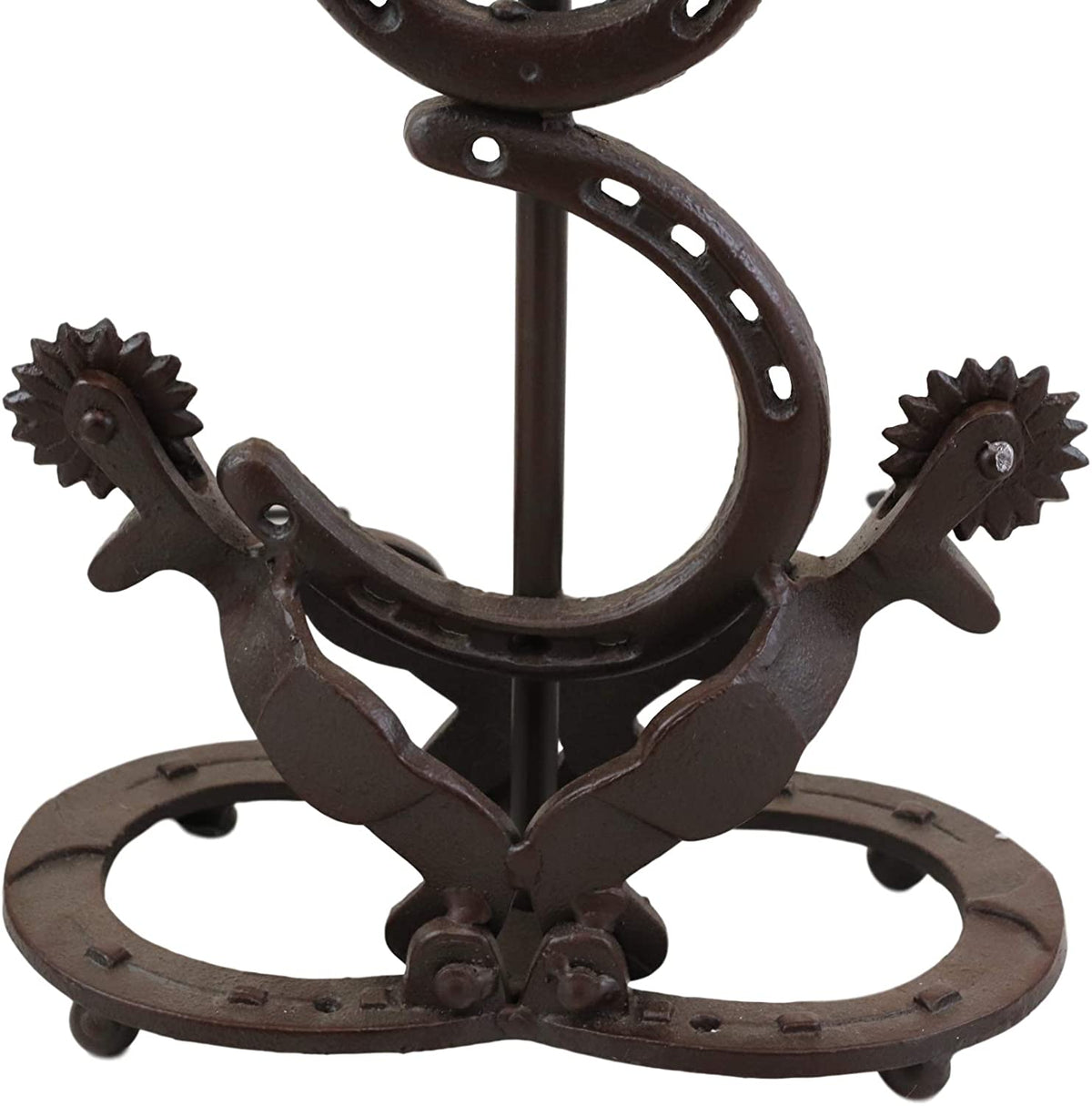 Ebros Set of 2 Cast Iron Western Horseshoes Base Desktop Table Lamps w/ Shade - Ebros Gift