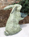 Whimsical Bunny Rabbit Holding Leaf Bird Feeder Garden Decor Aluminum Statue