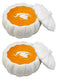 Ebros Ceramic Stoneware White Harvest Pumpkin Bowl With Lid 6"Diameter X 2Pieces