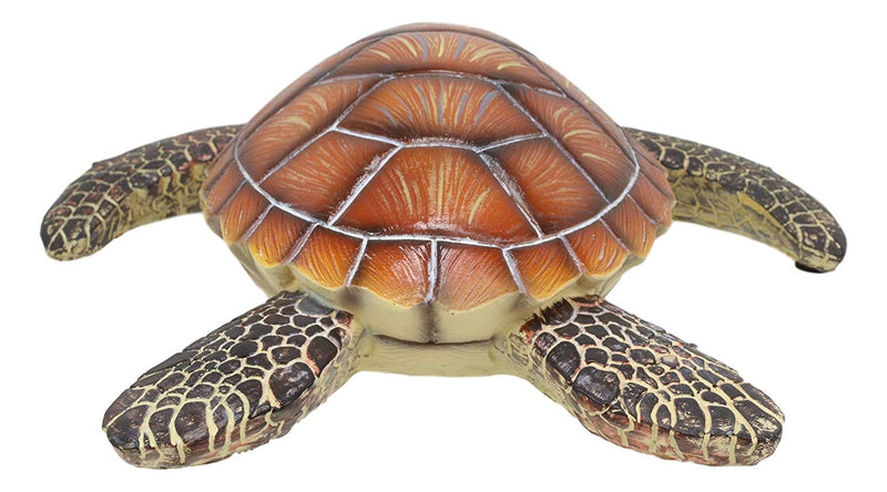 Ebros Coastal Swimming Brown Sea Turtle Wall Decor Hanging Plaque 11.25" Long