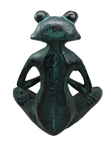 Ebros Gift Verdi Green Resin Yoga Meditating Buddha Frog Garden Statue 11.75" Tall