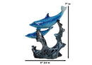 Marine Sea Ocean 2 Blue Dolphins Swimming Around Underwater Coral Reef Figurine