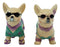 Ebros Beach Honeymoon Lovers Kissing Chihuahua Dogs Ceramic Salt Pepper Shakers Set