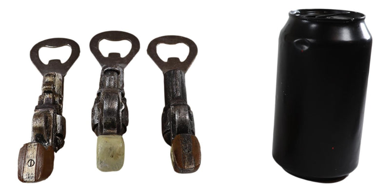 Pack Of 3 Western Cowboy Six Shooter Revolver Gun Pistols Beer Bottle Openers