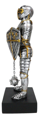 Medieval Eagle Heraldry Knight Crusader Le Fleur Shield And Mace Flail Figurine