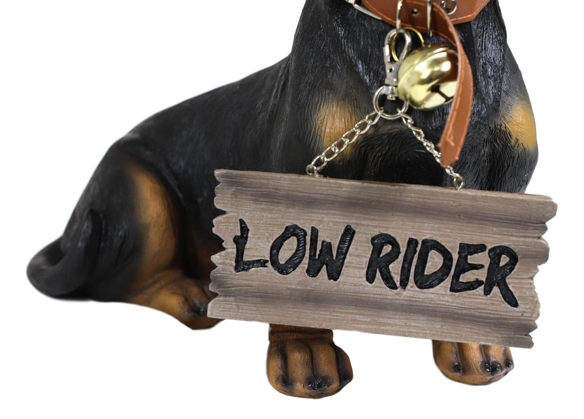 Ebros Adorable Black & Tan Dachshund Dog Welcome Statue 10.5"Tall Sausage Wiener Dog Figurine Guest Greeter Home Decor - Ebros Gift