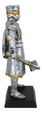 Medieval Suit Of Armor Knight With Mace and Heraldry Shield Mini Figurine