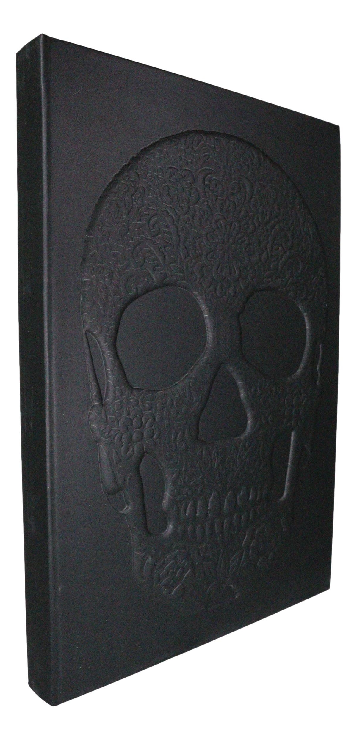 Necromancy Gothic Tooled Floral Sugar Skull Blank Page Hardcover Journal Book