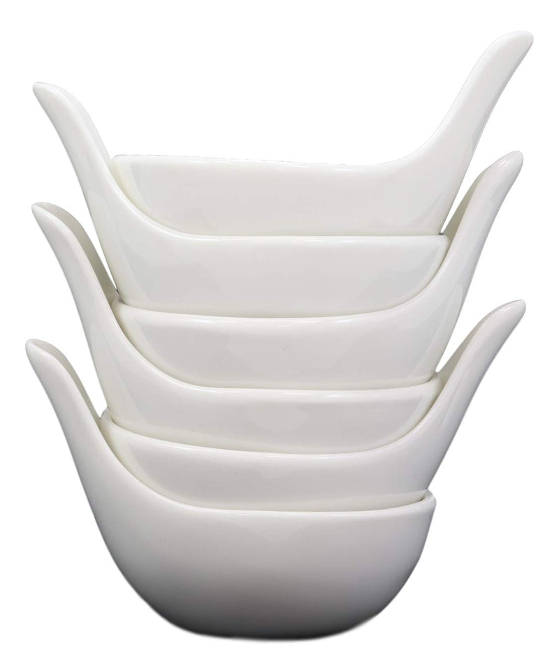 White Porcelain Condiments Ketchup Ranch Sauce Dipping Bowl Dish Ramekins Set 6