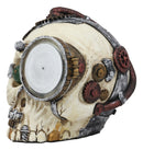 Ebros Gift Steampunk Detective Skull with Electric Plasma Core Reactor Laser Static Storm Eye Skeleton Gearwork Cranium Decorative Accent Night Party Lamp Figurine 7" Long Halloween Home Decor Statue