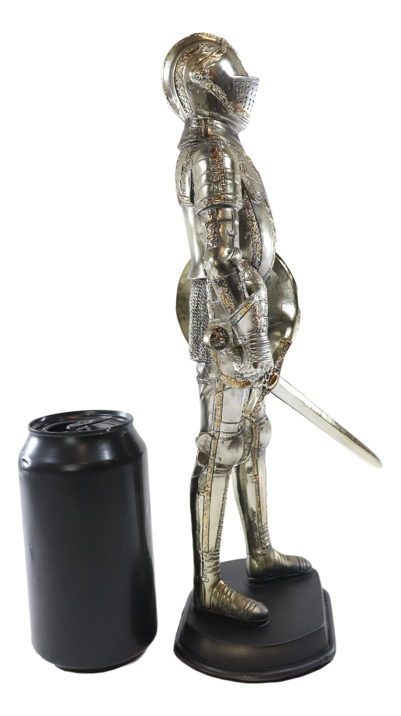 French Royal Grand Armee Fleur De Lis Elite Knight with Sword & Shield Figurine