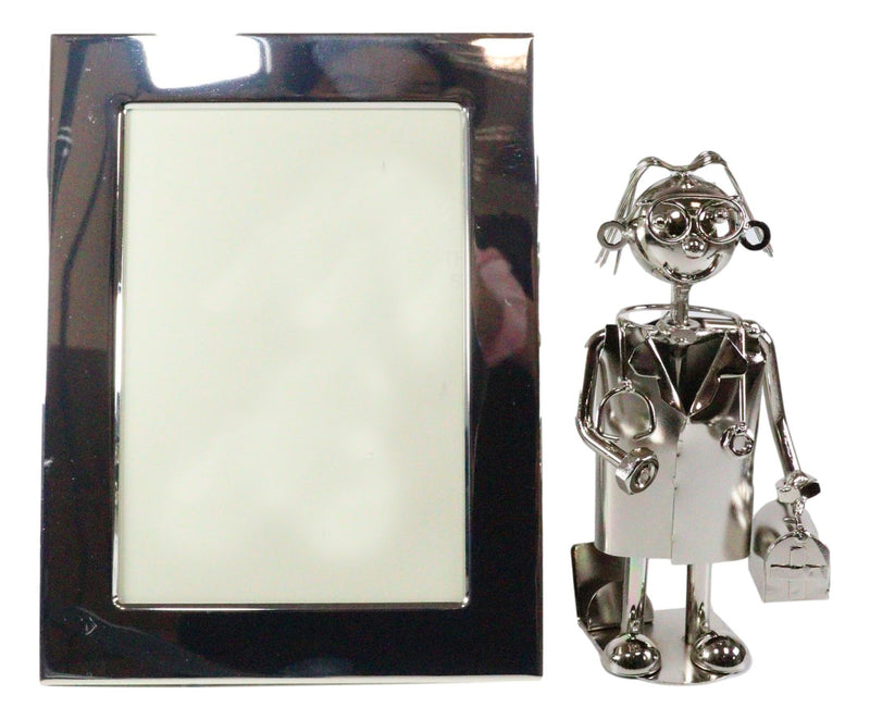 Ebros Physician Doctor Metal Sculpture 5"X7" Picture Frame Vertical Horizontal Display
