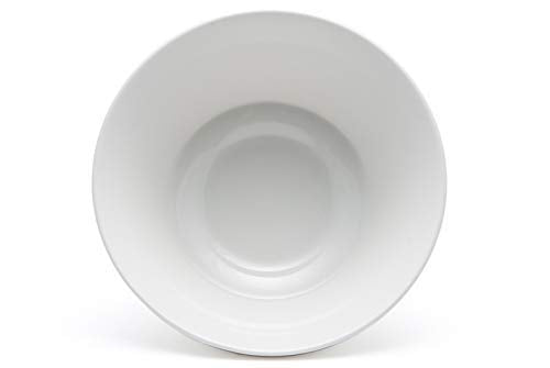 Contemporary Large White Porcelain Trapezoid Round Bowls 44oz 8.5"Dia Set Of 3