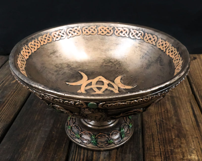 Wicca Celtic Triune Symbol Triple Moon Goddess Mother Maiden Crone Offering Bowl