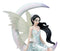 Large Celestial Crescent Moon Air Elemental Fairy Statue 11"H By Nene Thomas