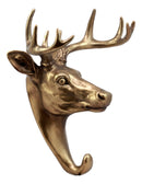 Ebros Bronzed 10 Point Buck Deer Bust Wall Hook Hanger Hunter's Game Trophy Taxidermy