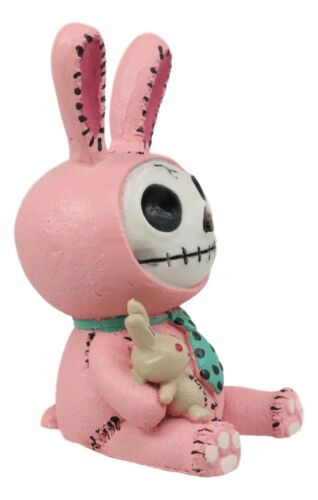 Furrybones Pink Bunnie Bun Rabbit Skeleton Figurine Small Furry Bones Skull - Ebros Gift