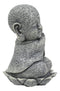 Ebros Zen Meditating Japanese Jizo Monk W/ Tilted Head On Lotus Statue 4" Tall