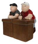 Colorful Mooning Beer Buddies Bar Pub Scene Ceramic Salt and Pepper Shakers Set