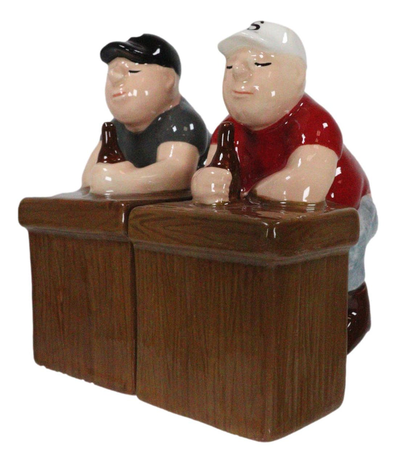 Colorful Mooning Beer Buddies Bar Pub Scene Ceramic Salt and Pepper Shakers Set