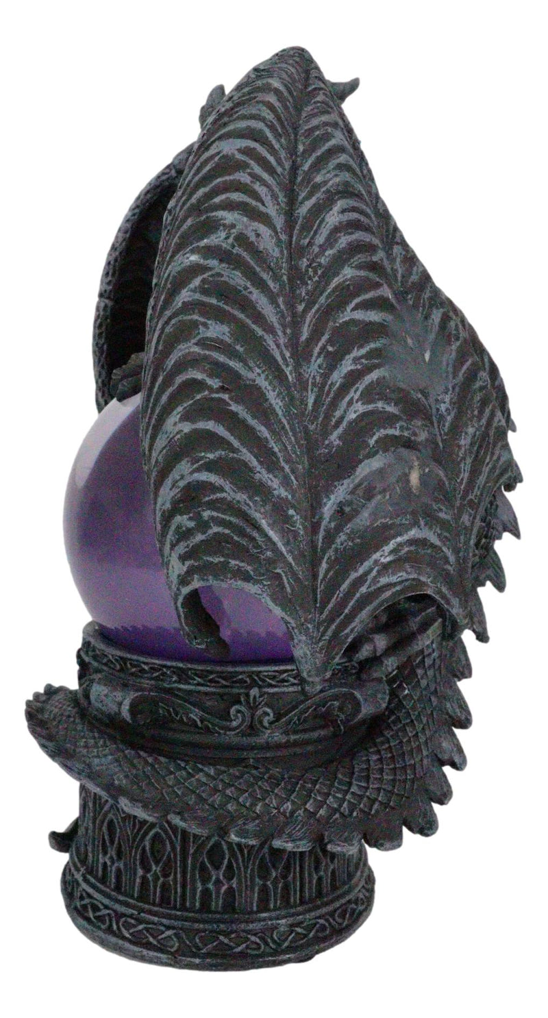 Ebros Midnight Climbing Winged Dragon Purple Blood Sandstorm Ball Statue 10"H