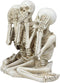 Ebros See Hear Speak No Evil Gossiping Sisters Female Lady Skeletons Statue 6"H