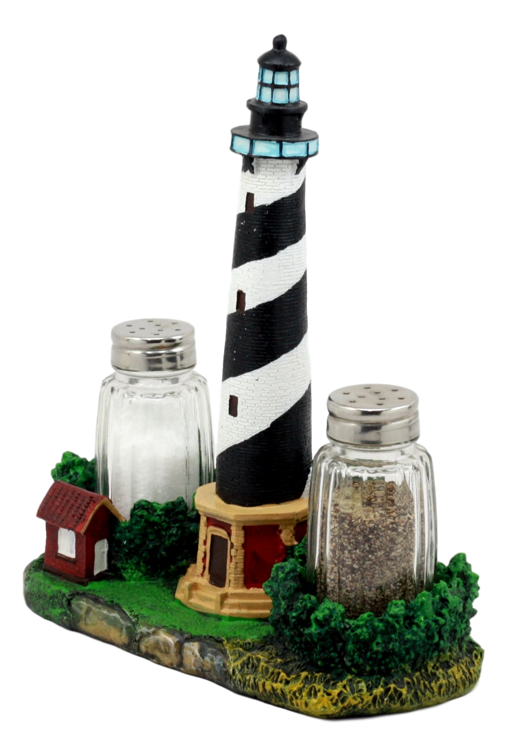 Ebros Scenic Cape Hatteras Lighthouse Salt And Pepper Shakers Holder 8"H