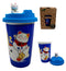 Ebros Gift Lucky Cat Maneki Neko Ceramic Tall Drink Mug Cup With Silicone Lid (Blue)