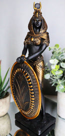 Ebros Egyptian Theme Isis Holding Shield Bronzed Resin Statue Sculpture Figurine