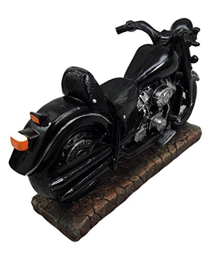 Ebros Gift Vintage Black Chopper Motorcycle Bike Wine Holder Figurine 12.25"L