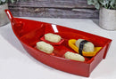 Japanese Omakase Red Sushi Boat Serving Plate Plastic Lacquer Restaurant Grade