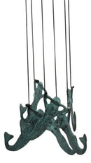 Verdi Green Brass Metal Nautical Sleeping Mermaid Wind Chime Sirens Of The Seas