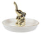 Ebros Gold Plated Elephant Ceramic Jewelry Holder Pachyderm Vanity Ring 5.25"D