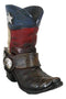 Rustic Western Cowboy Faux Leather Texas State Flag Boot With Spur Pen Holder