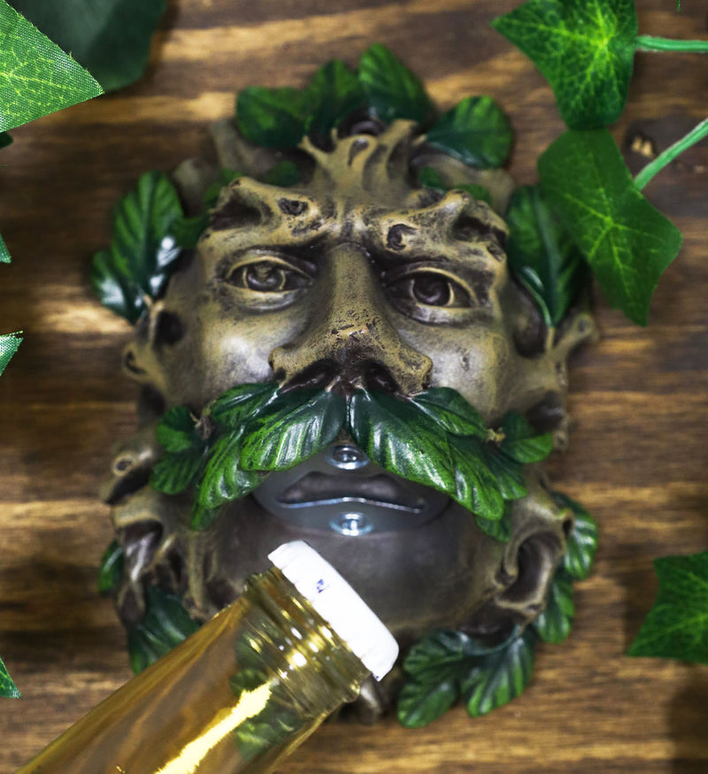 Ebros Celtic Greenman Wall Mounted Bottle Opener 6"H Home Decor